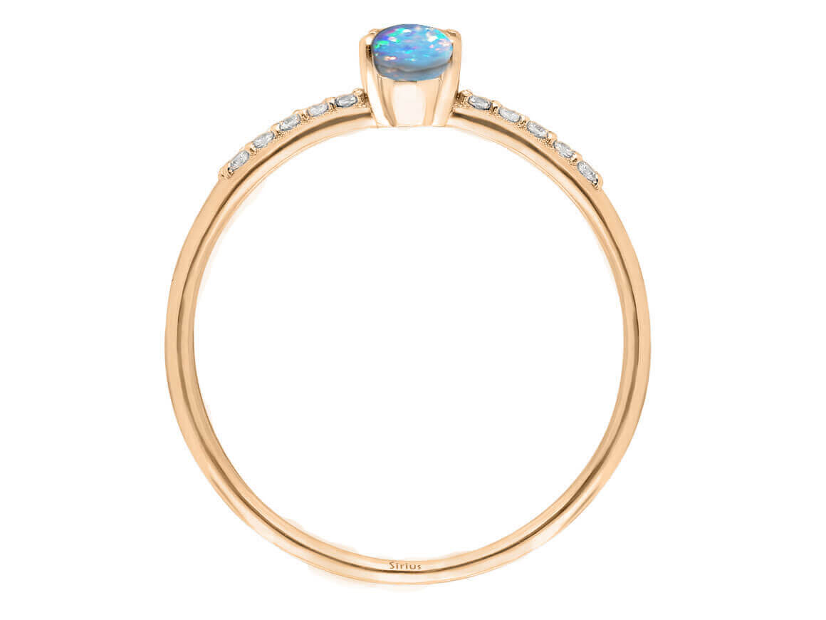 Diamant und Opal Ring – handgefertigter Diamantschmuck aus Feingold | Sirius Diamant