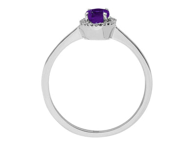 Diamond and Oval Amethyst Ring