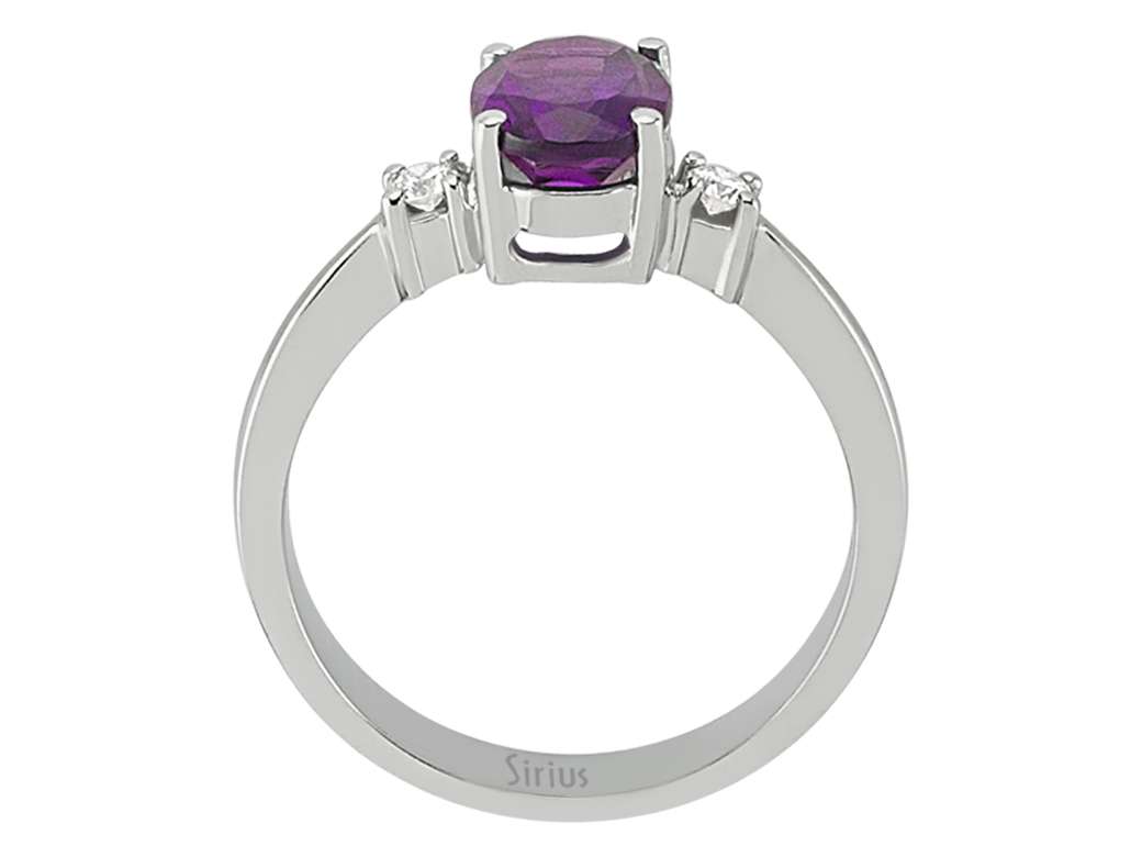 Diamond and Oval Amethyst Ring
