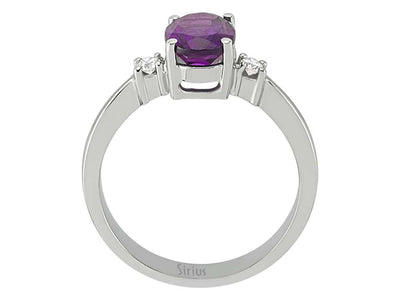 Diamond and Oval Amethyst Ring