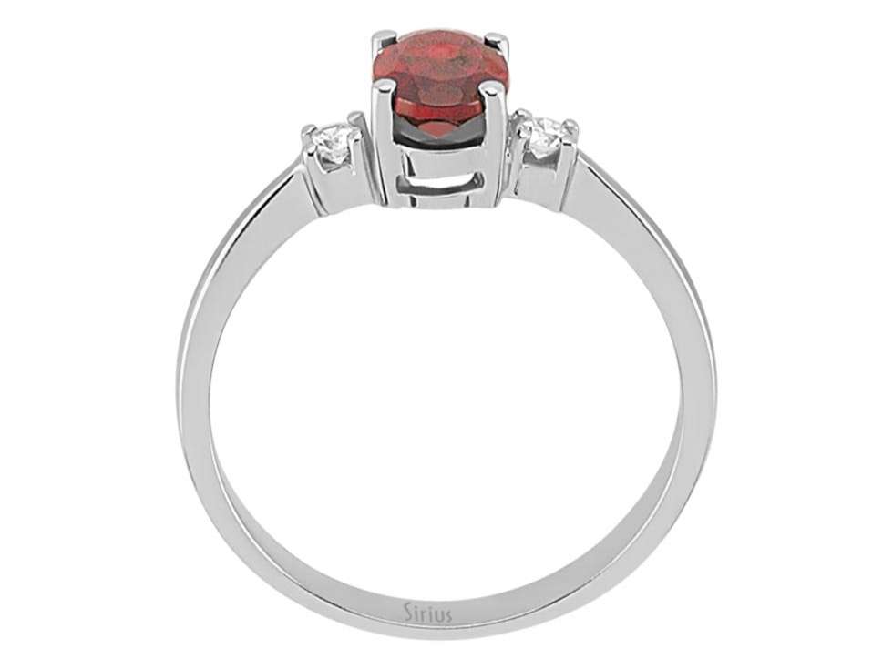 Diamond and Oval Garnet Ring
