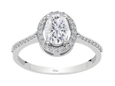 Diamond and Oval White Sapphire Ring