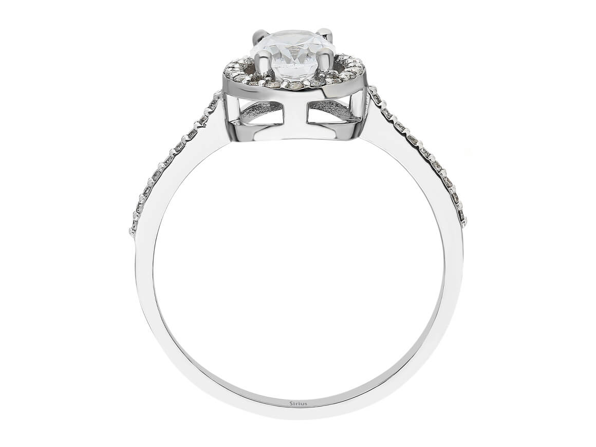 Diamond and Oval White Sapphire Ring