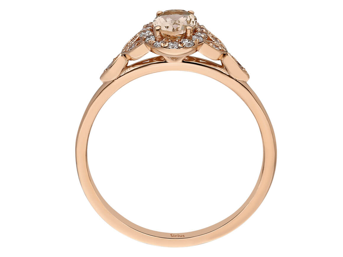 Diamant und Oval Morganit Traum Ring - handgefertigter Diamantschmuck aus Feingold | Sirius Diamant