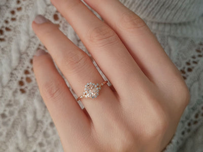 Bague de rêve en diamant et morganite ovale