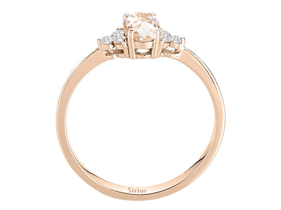 Diamond and Oval Morganite Ring