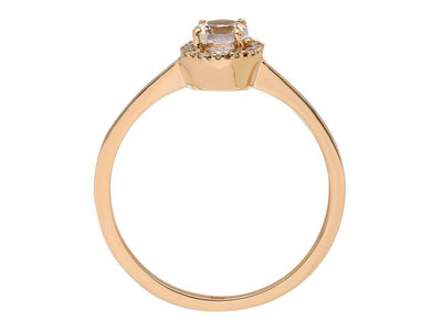 Bague vintage en diamant et morganite ovale 