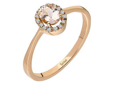 Bague vintage en diamant et morganite ovale 