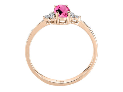 Diamond and Oval Pink Tourmaline Ring