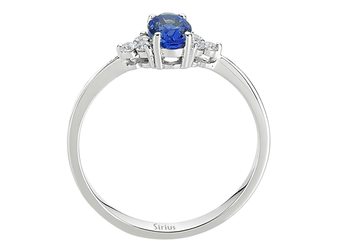 Diamant und Oval Schliff  Saphir Ring - handgefertigter Diamantschmuck aus Feingold | Sirius Diamant