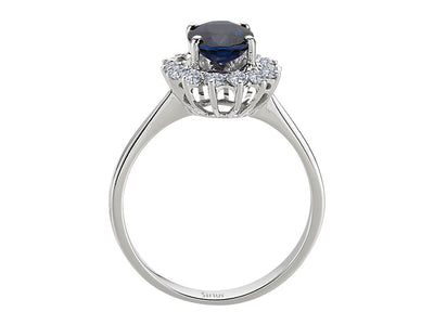 Diamond and Oval Sapphire Ring