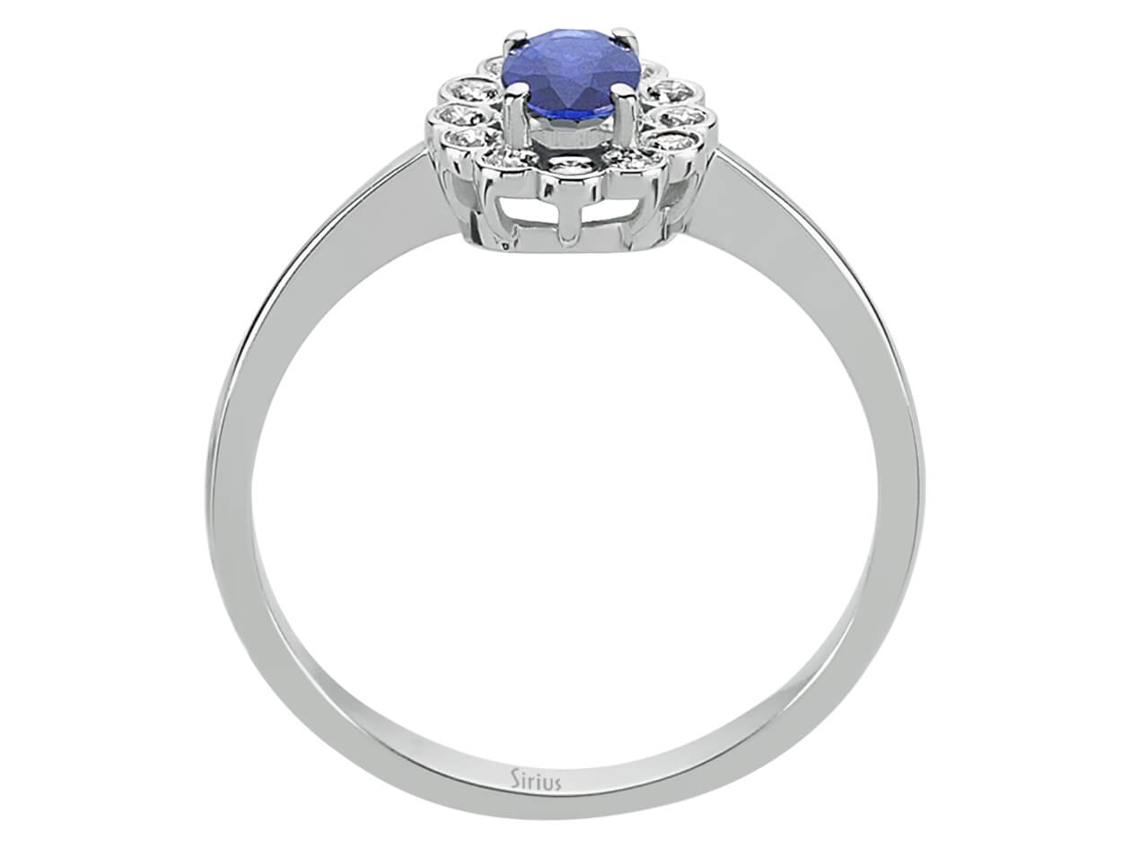 Diamond and Oval Sapphire Ring