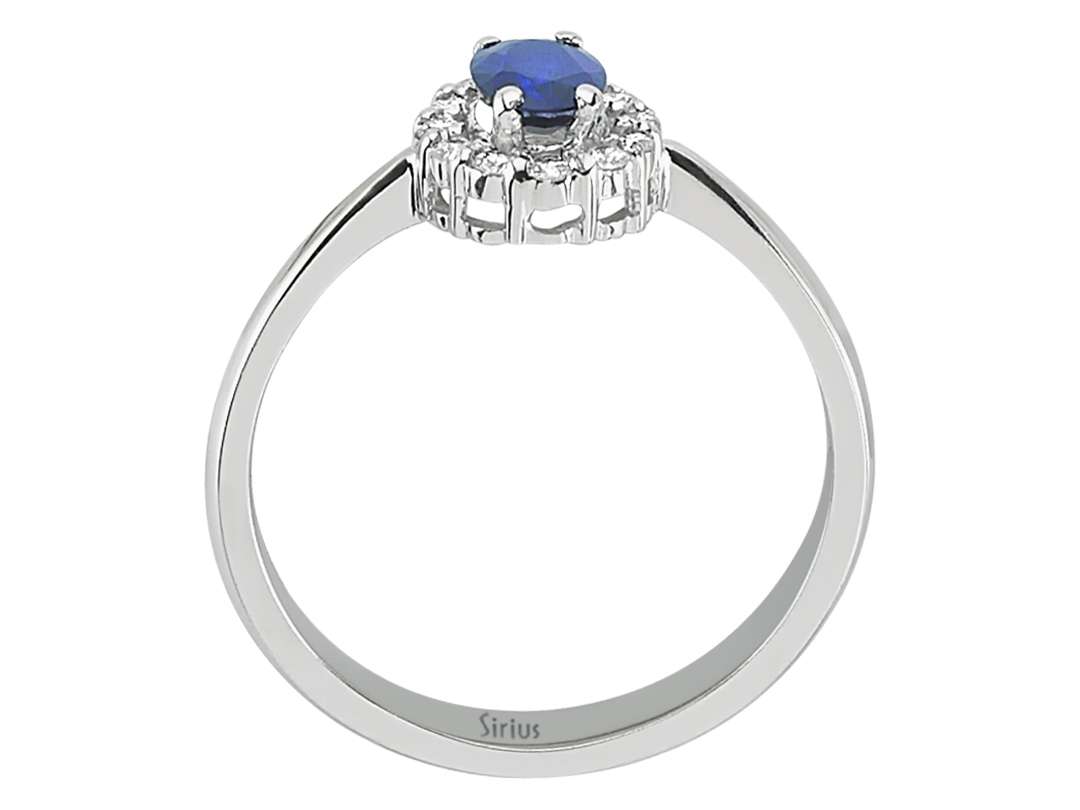 Diamond and Oval Sapphire Ring