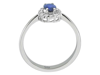 Diamond and Oval Sapphire Ring