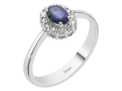 Diamond and Oval Sapphire Ring