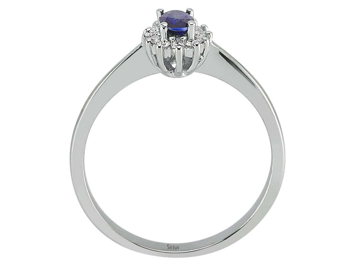 Diamant und Oval Saphir Ring - handgefertigter Diamantschmuck aus Feingold | Sirius Diamant