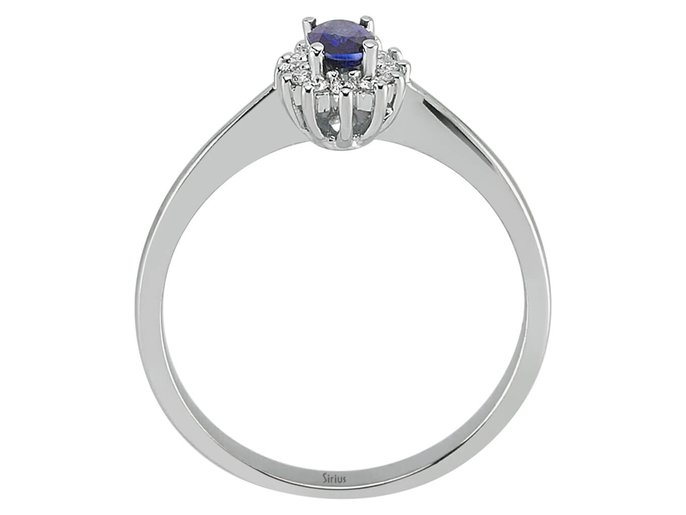 Diamond and Oval Sapphire Ring