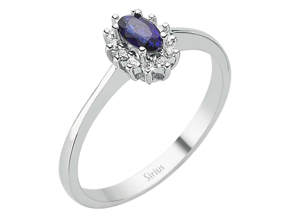 Diamond and Oval Sapphire Ring