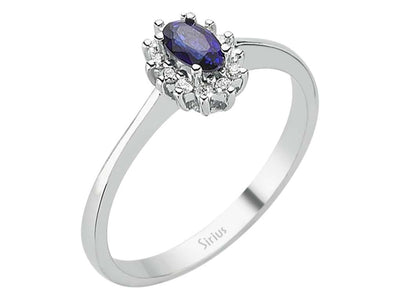 Diamond and Oval Sapphire Ring