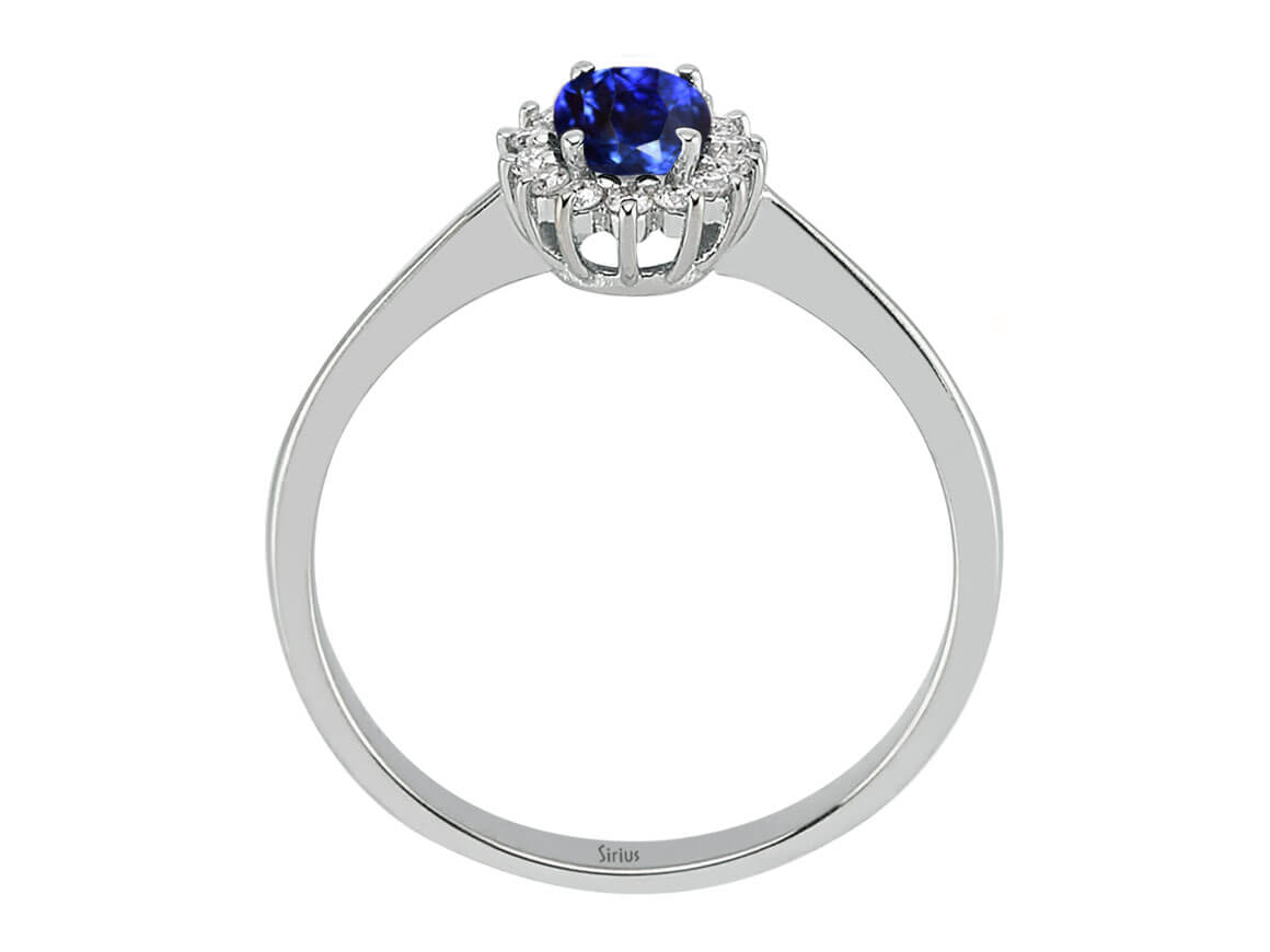 Diamond and Oval Sapphire Ring