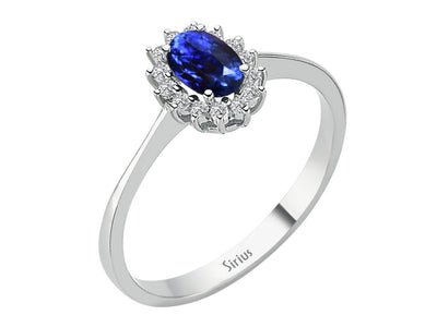Diamond and Oval Sapphire Ring