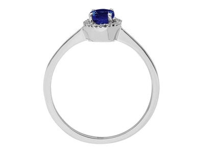 Diamond and Oval Sapphire Ring