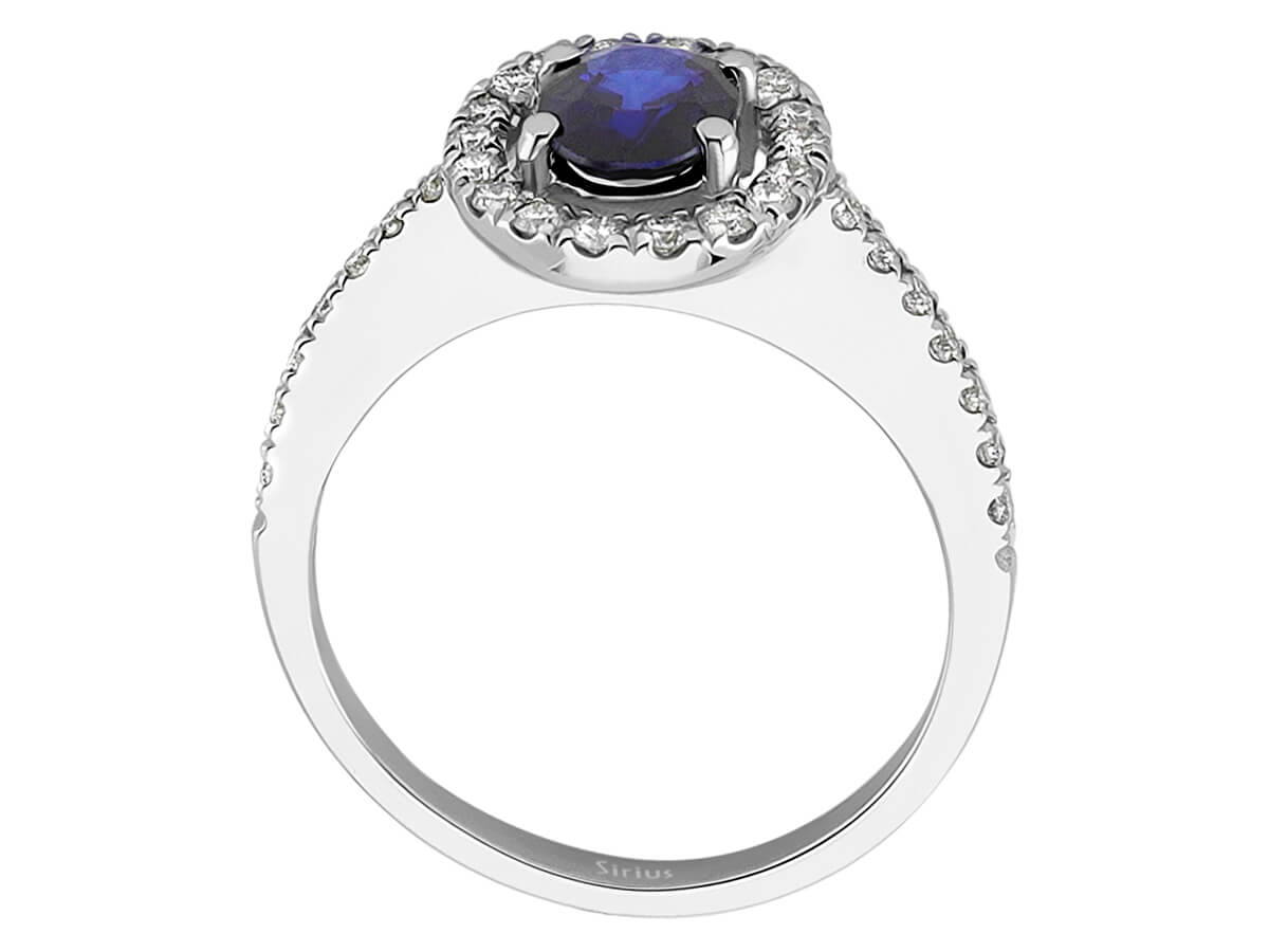 Diamond and Oval Sapphire Ring