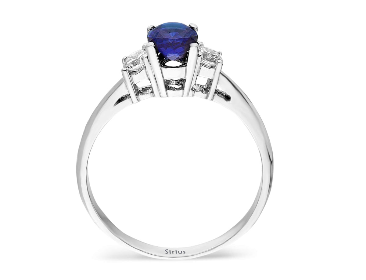 Diamant und Oval Saphir Ring - handgefertigter Diamantschmuck aus Feingold | Sirius Diamant