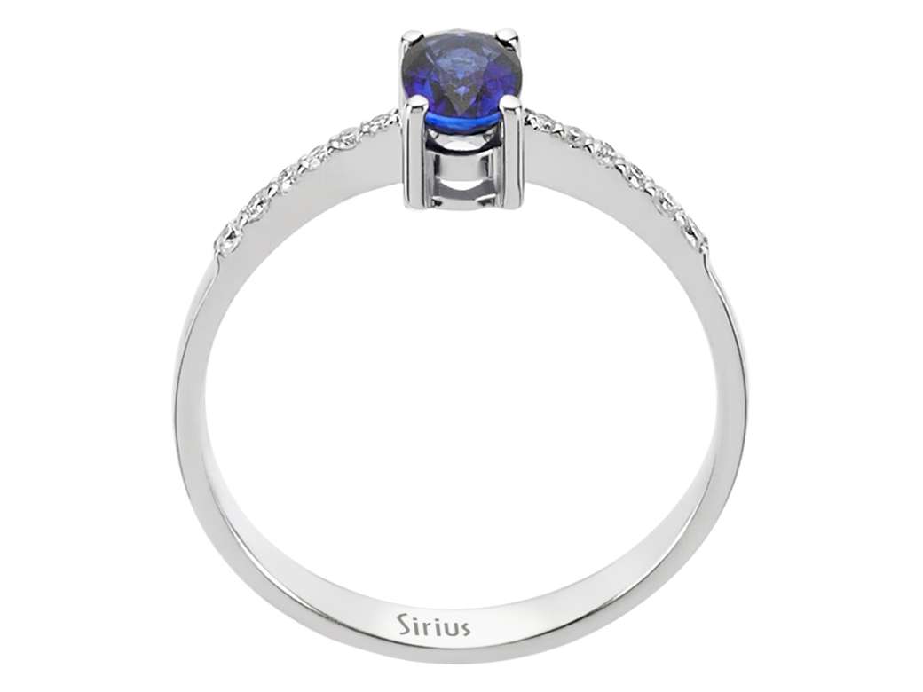 Diamant und Oval Saphir Ring - handgefertigter Diamantschmuck aus Feingold | Sirius Diamant