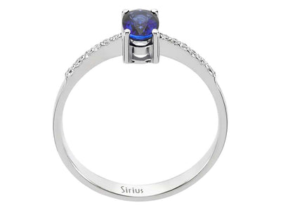 Diamond and Oval Sapphire Ring