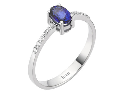 Diamond and Oval Sapphire Ring