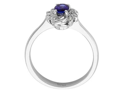 Diamond and Oval Sapphire Ring