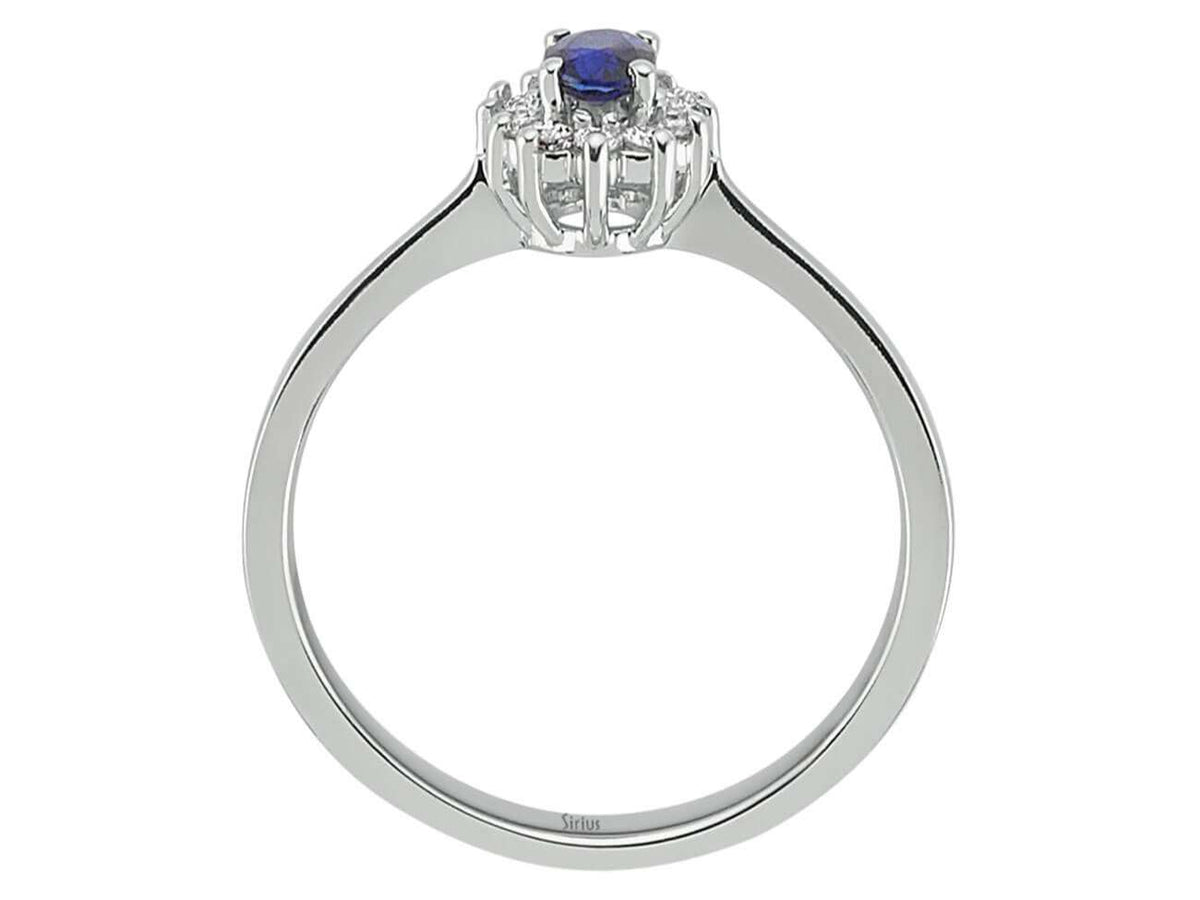 Diamant und Oval Saphir Ring - handgefertigter Diamantschmuck aus Feingold | Sirius Diamant