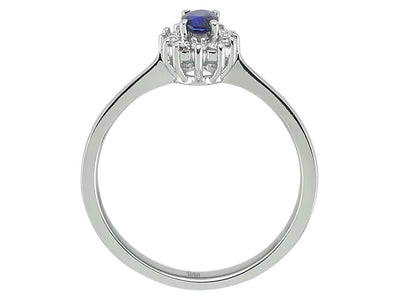 Diamond and Oval Sapphire Ring