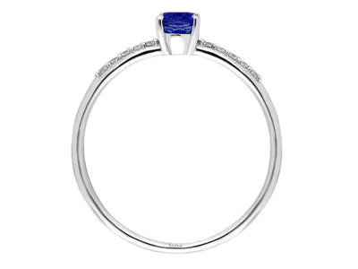 Diamond and Oval Sapphire Ring