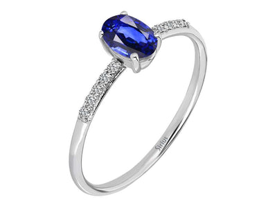 Diamond and Oval Sapphire Ring