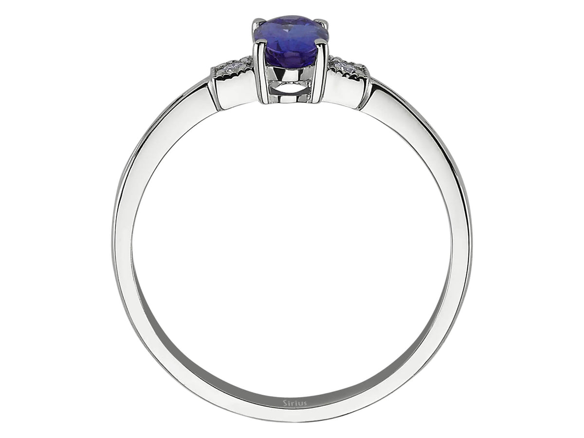 Diamant und Ovaler Schliff AAA Tansanit Ring - handgefertigter Diamantschmuck aus Feingold | Sirius Diamant