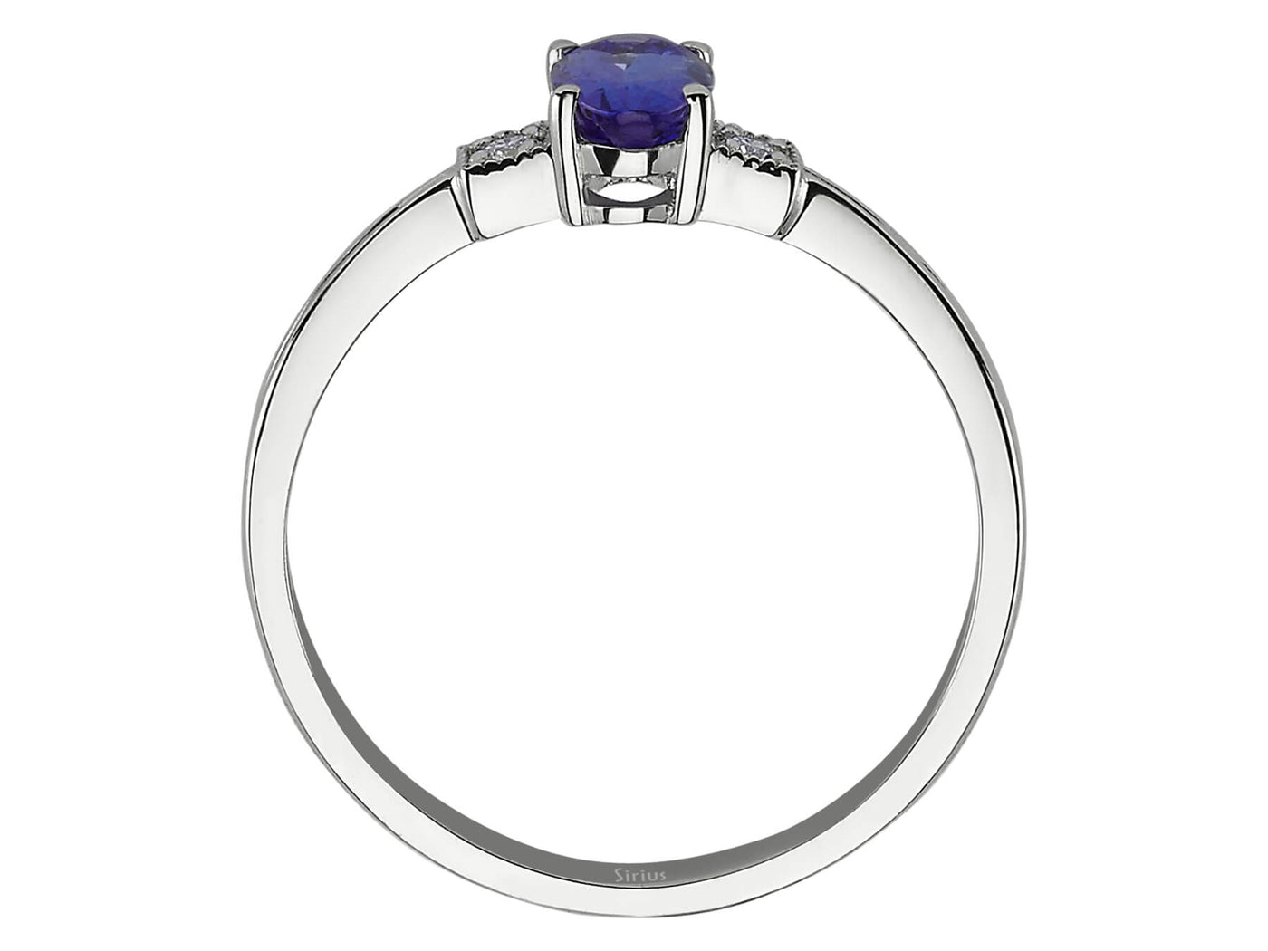 Bague en diamant et tanzanite taille ovale AAA