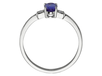 Bague en diamant et tanzanite taille ovale AAA