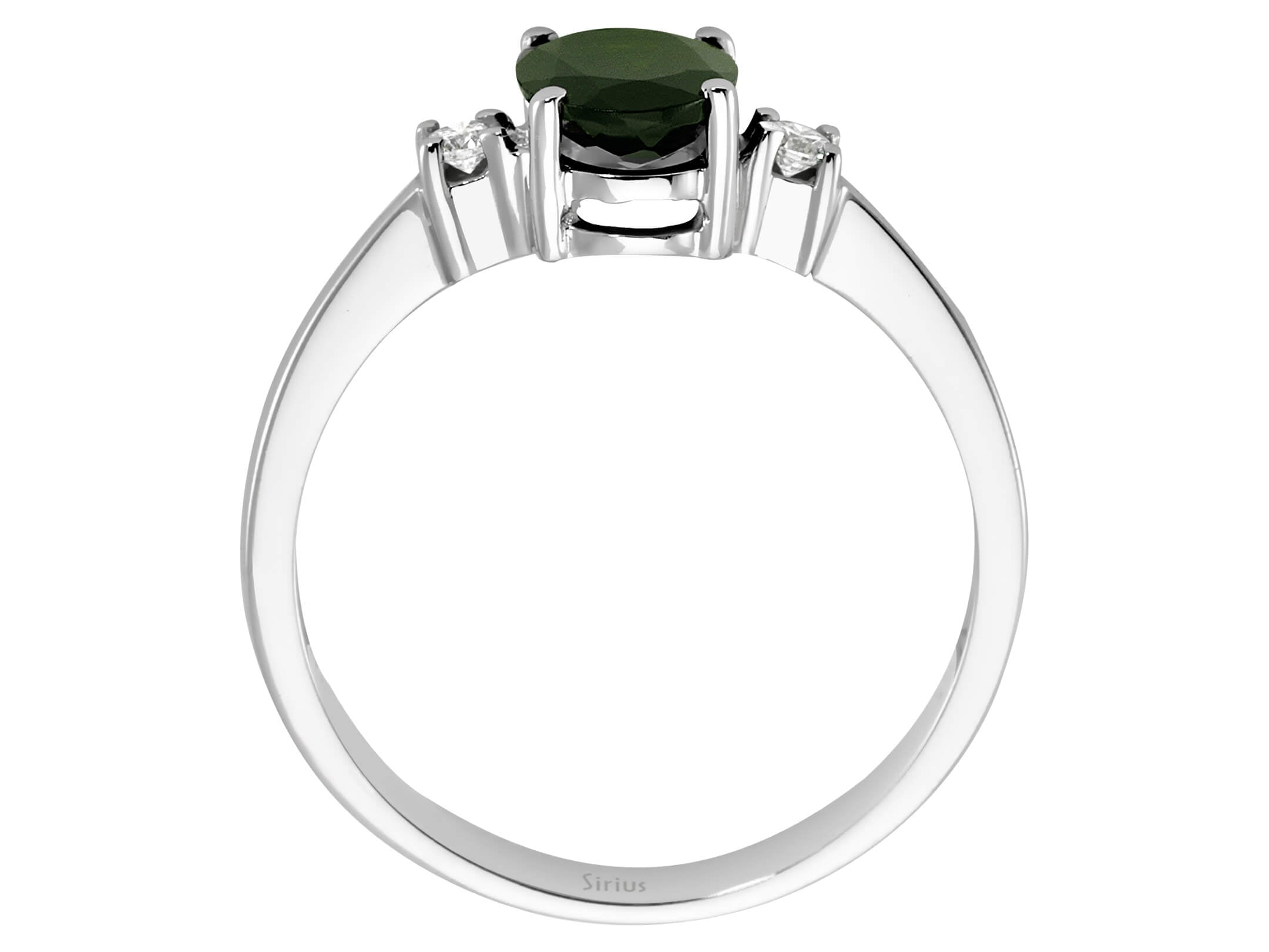 Diamant und Oval Grün Turmalin Ring - handgefertigter Diamantschmuck aus Feingold | Sirius Diamant