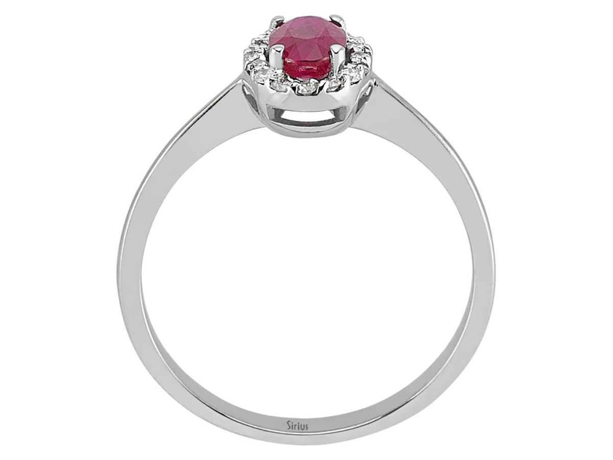 Diamant und Oval Rubin Ring - handgefertigter Diamantschmuck aus Feingold | Sirius Diamant