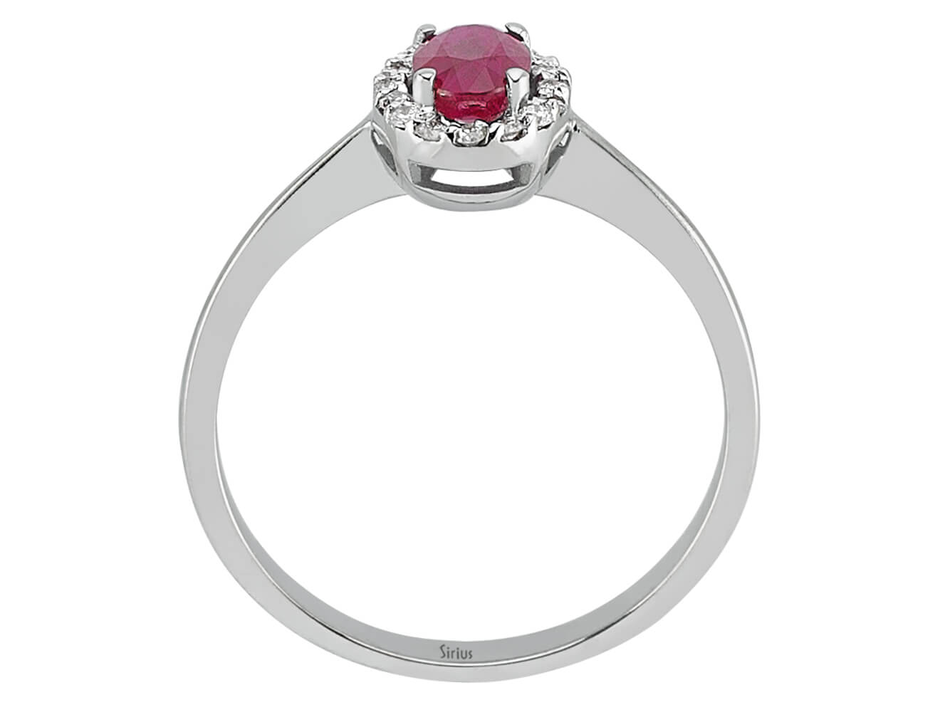Diamond and Oval Ruby Ring