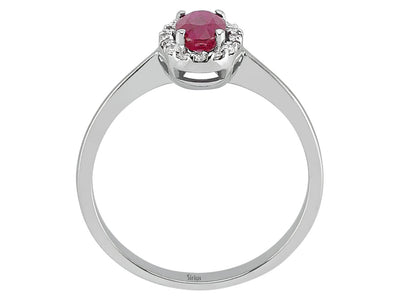 Diamond and Oval Ruby Ring