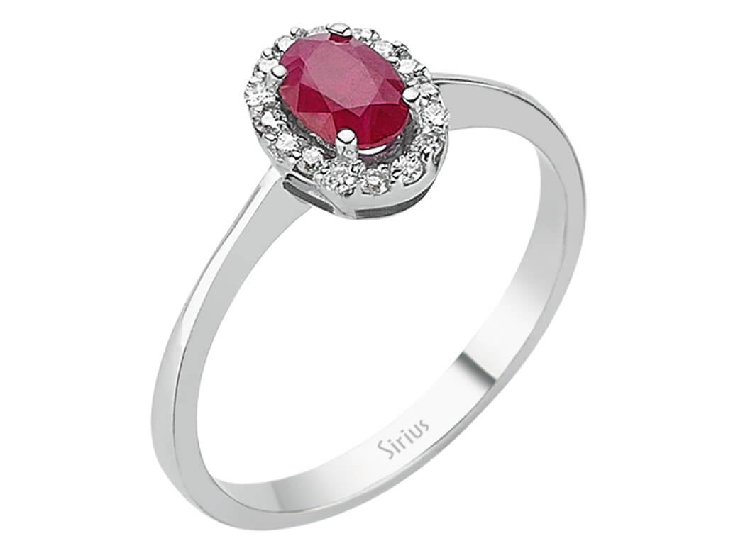 Diamant und Oval Rubin Ring - handgefertigter Diamantschmuck aus Feingold | Sirius Diamant