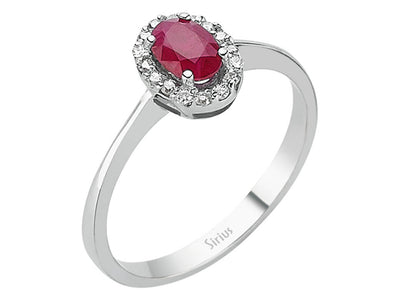 Diamond and Oval Ruby Ring