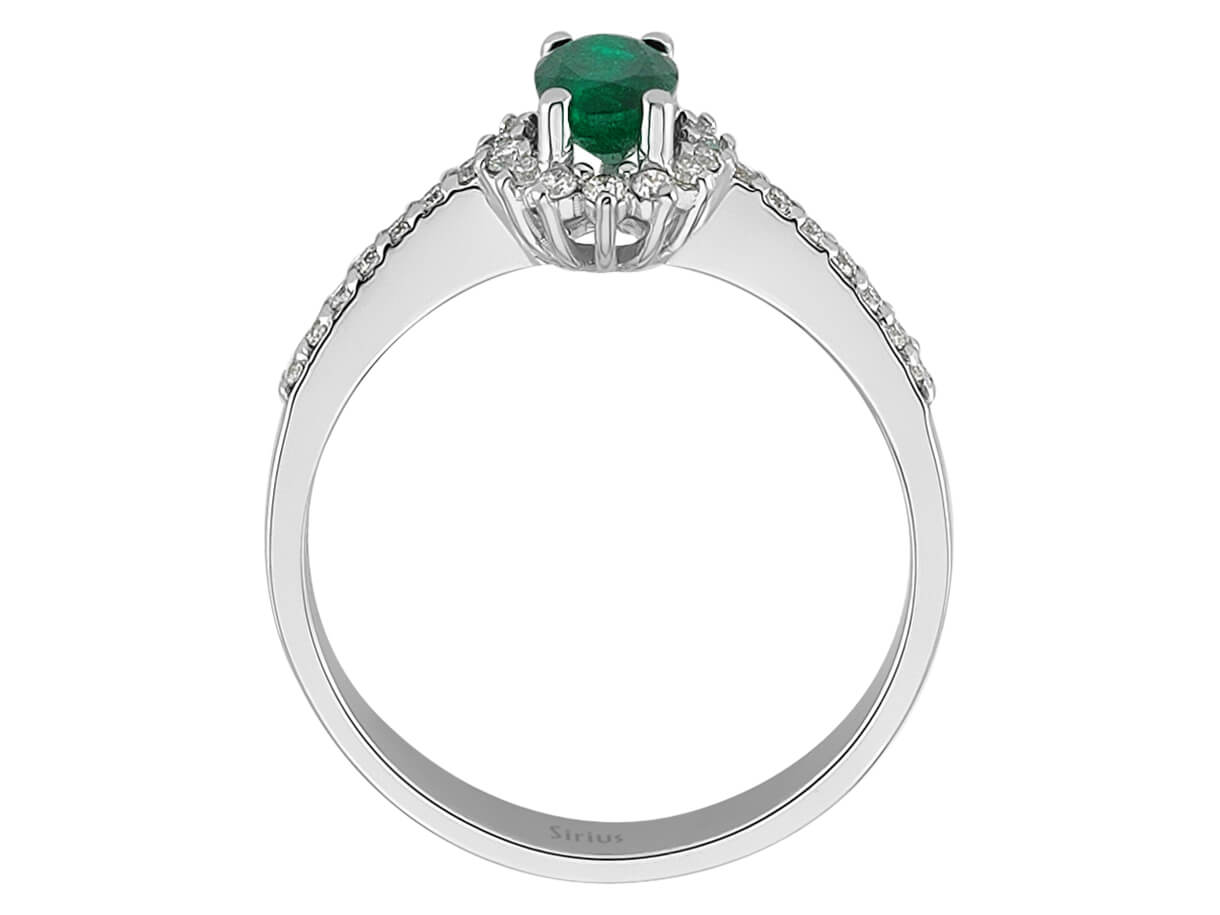 Diamond and Oval Emerald Ring
