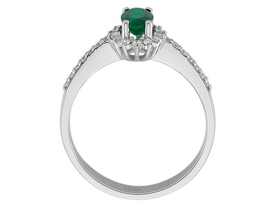 Diamond and Oval Emerald Ring