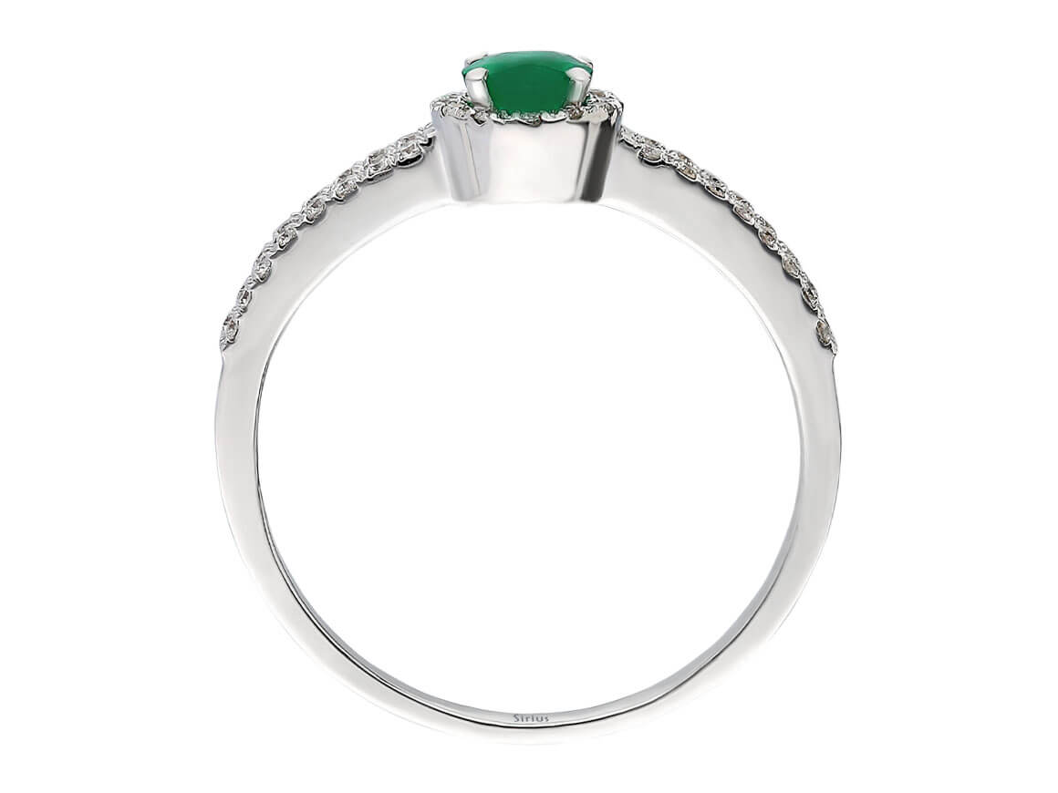 Diamond and Oval Emerald Ring
