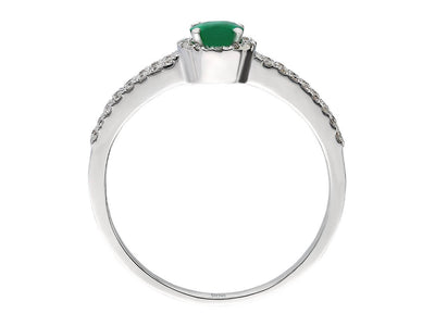 Diamond and Oval Emerald Ring