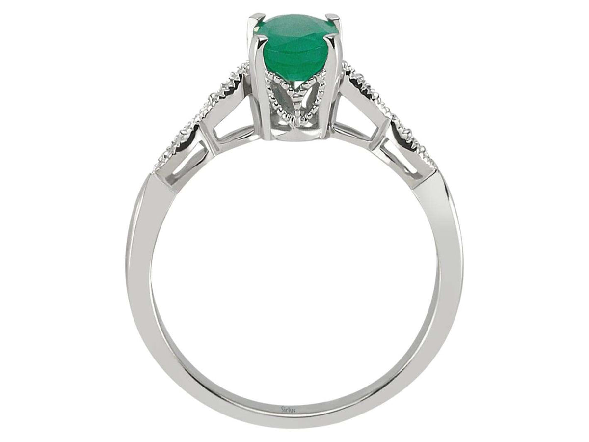Diamant und Oval Smaragd Ring – handgefertigter Diamantschmuck aus Feingold | Sirius Diamant